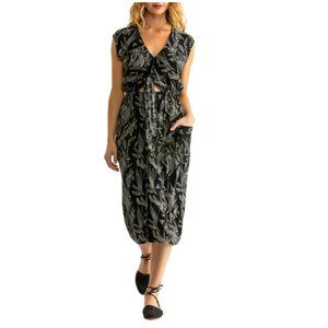 Tavik Jude Printed Cutout Midi Dress, Medium